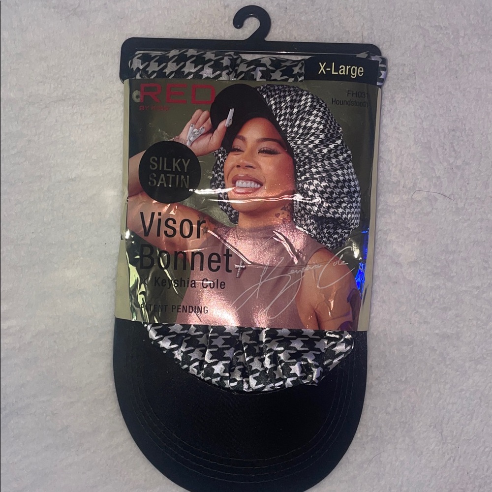 Silky Satin Visor Bonnet - Black and White